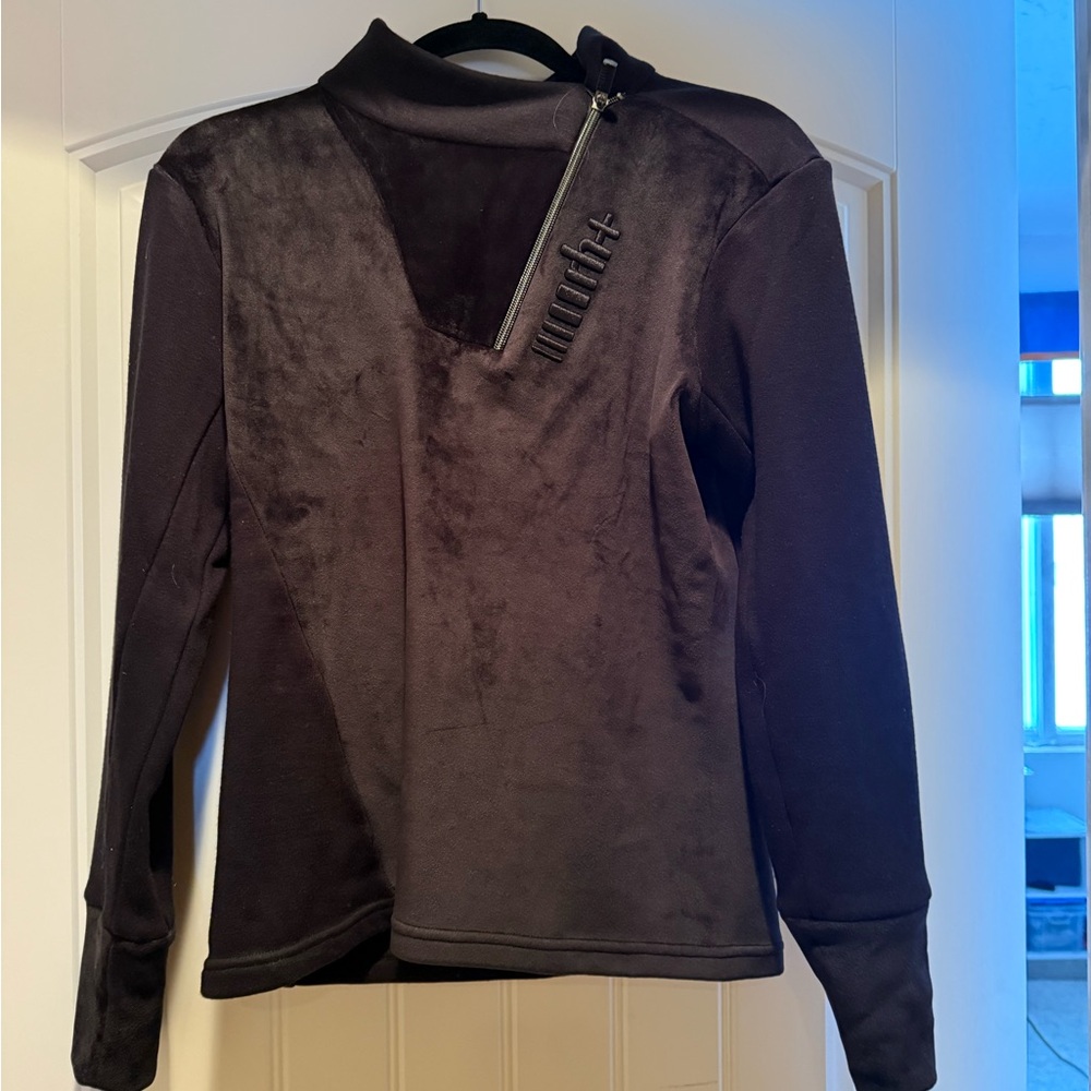Women's Black Quarter-Zip Pullover Hoodie